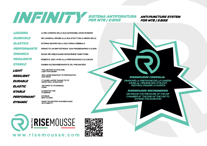 RAUSVERKAUF Pannenschutzsystem Mousse Risemousse Infinity Fahrrad e-Bike MTB 29"