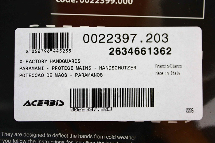 Acerbis Handprotektoren X - Factory Hanschalen Handguard Handschutz Enduro MX