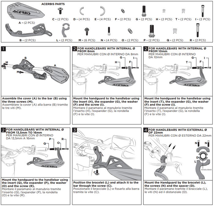 Acerbis HANDGUARDS FIRSTMOTO für Mini Offroad Bikes 50 65 80 85 cc