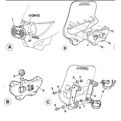 RAUSVERKAUF Acerbis Scheinwefer Diamond Supermoto Enduro Stunt Naked Bike Ausverkauft