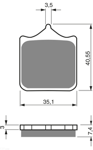 KH322/4HH Bremsbeläge  GOLDfren 177 ( 4 Stück) Ersatz: SBS 762, EBC FA322/4HH, Ferodo FDB2120