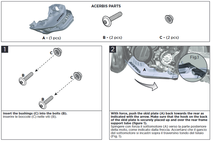Acerbis Motorschutz Motorplatte Motorrad passend für KTM EXC XC-W TPI 2020-2023