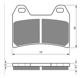 KH244 Bremsbeläge  GOLDfren 141 Ersatz: SBS 706,727, EBC FA244, Ferodo 2042