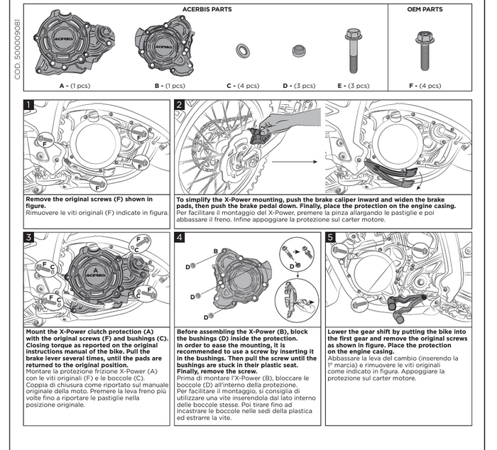 Acerbis Seitliche Motorabdeckungen X-Power passend für KTM EXC 250/300 2024> . Husqvarna TE 250/300 2024>