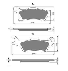KH617 Bremsbeläge GOLDfren 310 m.in CAN AM Ersatz: OEM 705601014, EBC FA617