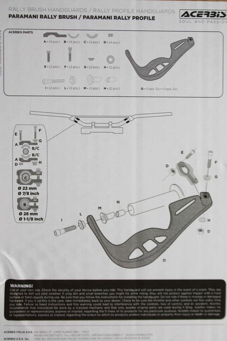 Acerbis Handprotektoren Rally Brush Enduro Motocross Paar + Anbaukit Handguards