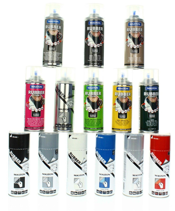 Maston Spray Sprühfolie Flüssiggummi Felgenfolie Rubber Comp schwarz matt 400ml