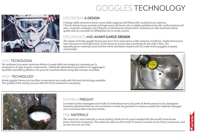 Hochwertige Skibrille Ariete Mantis voll verspiegelt Antifog 100% Made in Italy