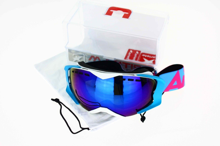 Hochwertige Skibrille Ariete Mantis voll verspiegelt Antifog 100% Made in Italy