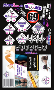 Laminierte Aufkleber MotoSex Stickers Boomb