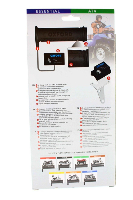 Heizgriffe Oxford Essential 22mm ATV Quad fünf Heizstufen bis 50 Grad