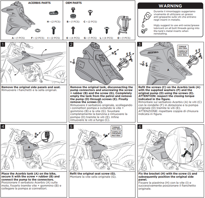 Acerbis Tank Fueltank 15L passend für KTM EXC SXF 150 250 300 2025 >